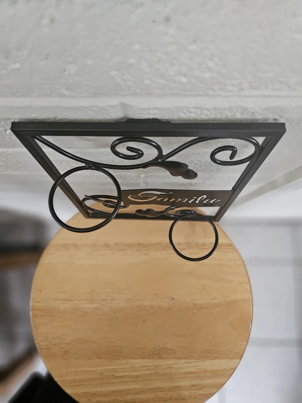 Black Metal Family Wall Candle Holder Scrollwork Rustic Farmhouse Home Decor